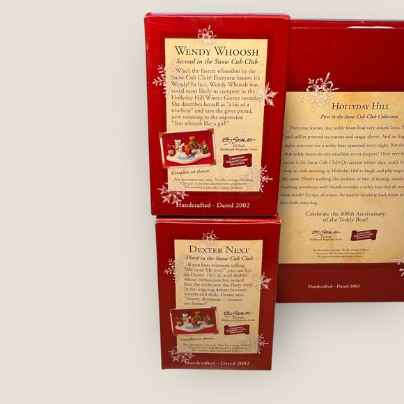 Hallmark Keepsake Hollyday Hill 100th Anniversary of the Teddy Bear Set of 5 - Picture 9 of 11